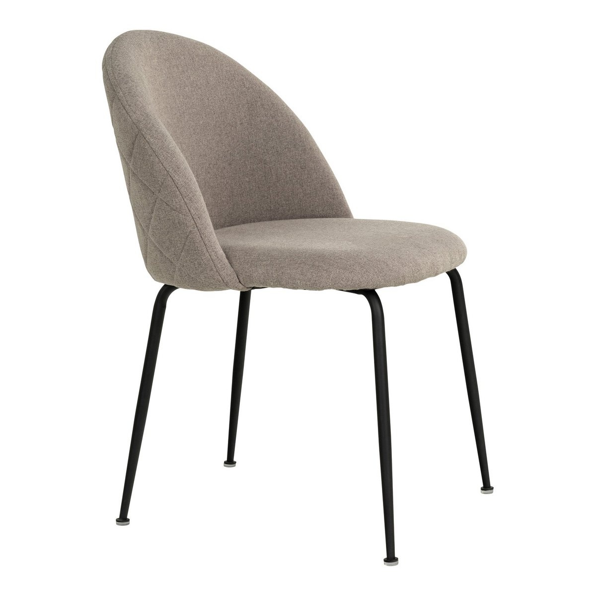 KantoormeubelenPlus Geneve Dining Chair - Eetkamerstoel, steen met zwarte poten, HN1231