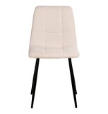 Middelfart Dining Chair - Eetkamerstoel in bouclé, wit met zwarte poten, HN1232