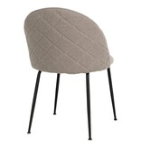 KantoormeubelenPlus Geneve Dining Chair - Eetkamerstoel, steen met zwarte poten, HN1231