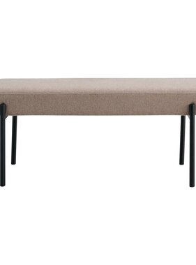 KantoormeubelenPlus Swindon Bench - Bank, steen met zwarte poten, 100x36x42,5 cm, HN1231