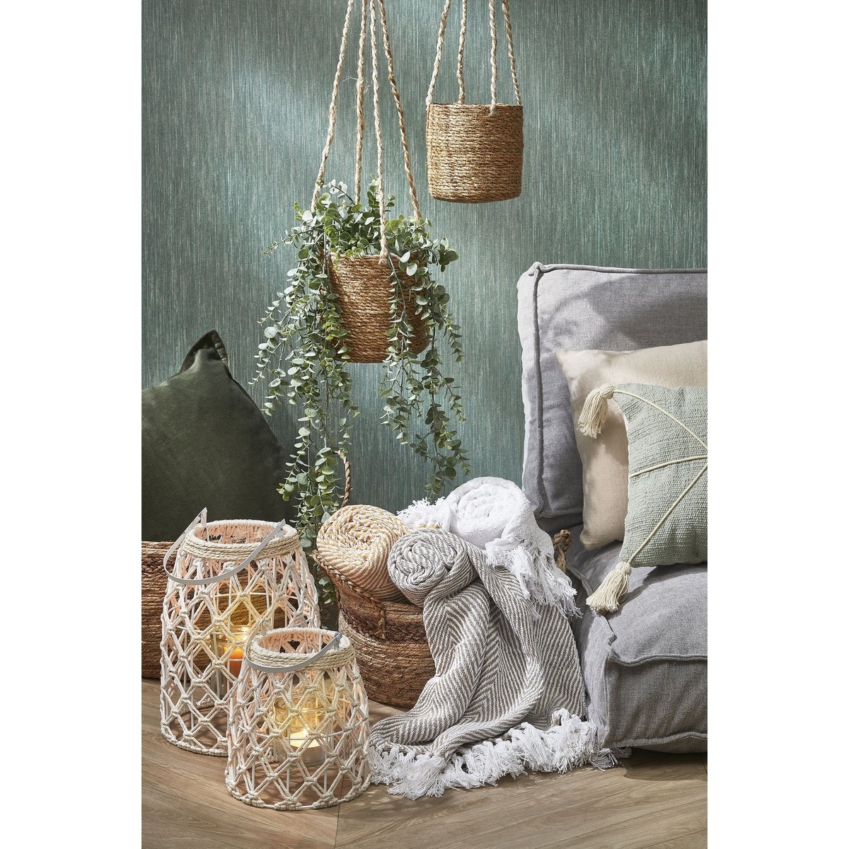 KantoormeubelenPlus Eucalyptus Kunst Hangplant - H93 cm - Groen