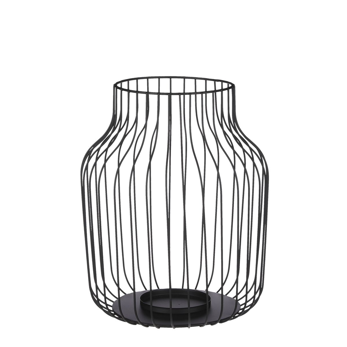 KantoormeubelenPlus Saga Lantaarn - H35,5 x Ø28 cm - Zwart