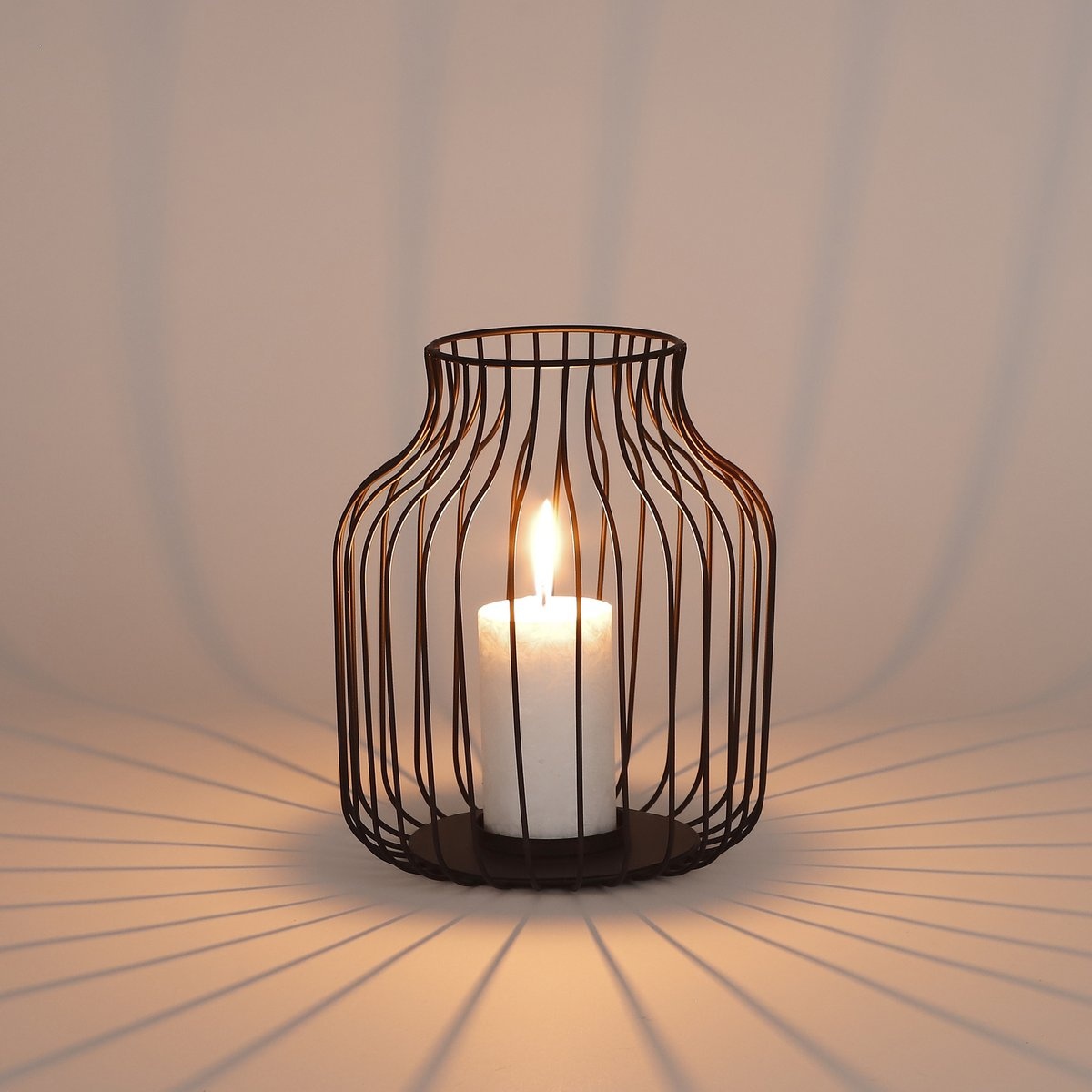 KantoormeubelenPlus Saga Lantaarn - H35,5 x Ø28 cm - Zwart