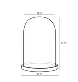KantoormeubelenPlus Hella Glazen Stolp - H30 x Ø21 cm - Transparant, Zwart