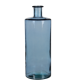 KantoormeubelenPlus Guan Fles Vaas - H40 x Ø15 cm - Gerecycled Glas - Blauw