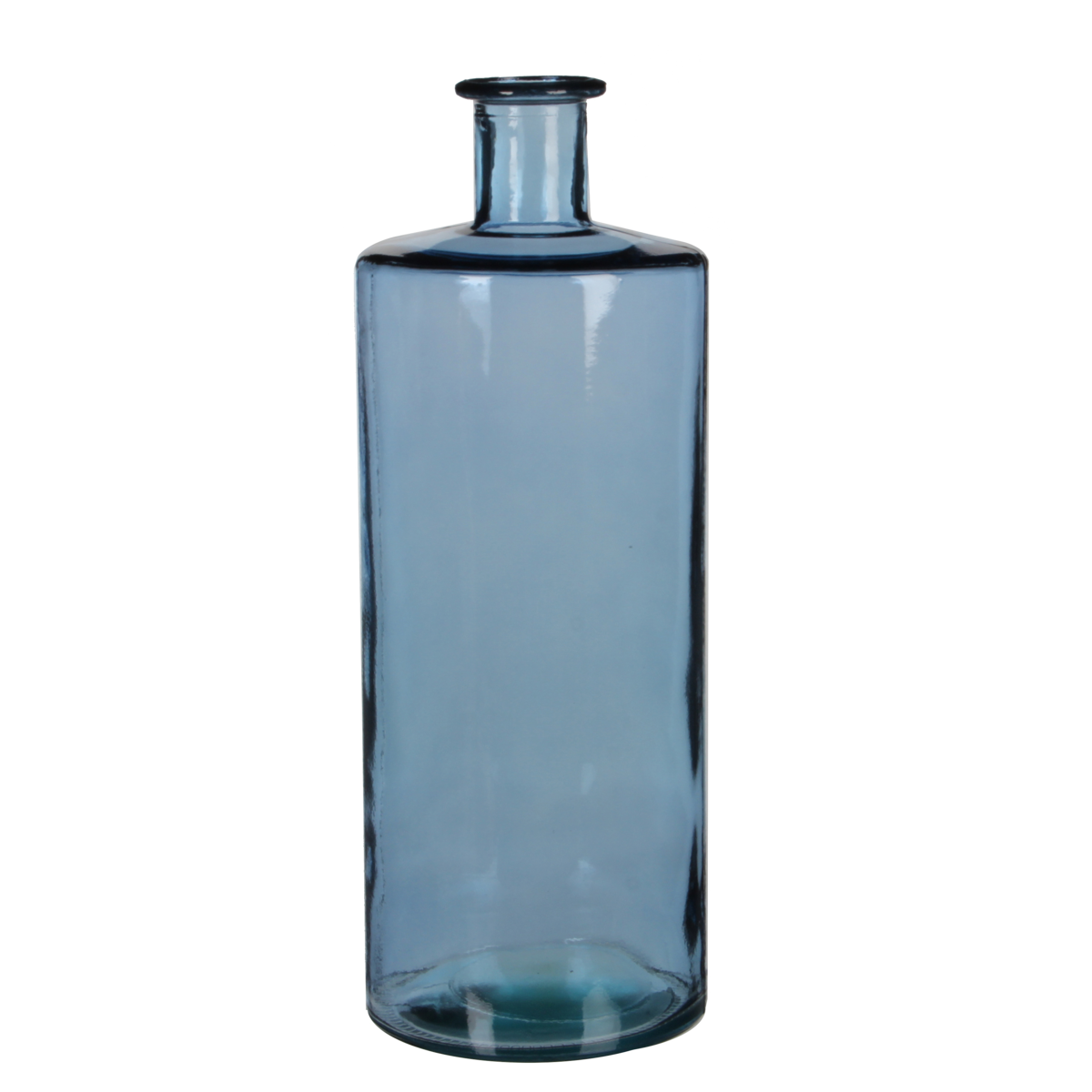 KantoormeubelenPlus Guan Fles Vaas - H40 x Ø15 cm - Gerecycled Glas - Blauw