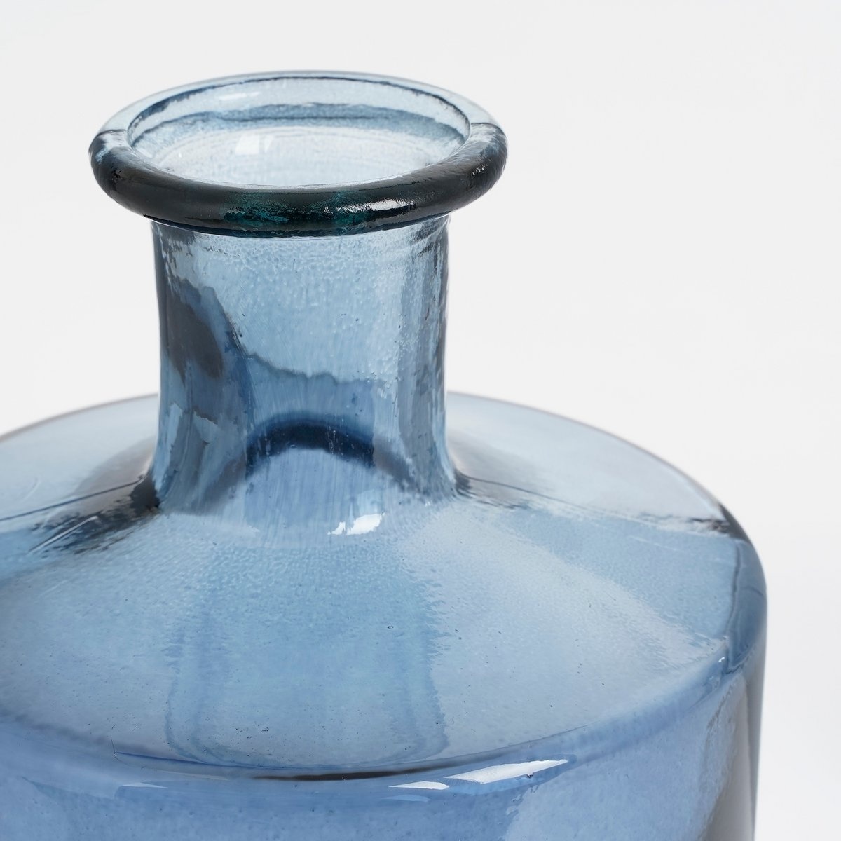 KantoormeubelenPlus Guan Fles Vaas - H40 x Ø15 cm - Gerecycled Glas - Blauw
