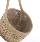 KantoormeubelenPlus Anne Hangende Mand voor Planten - Set van 2 - H20 x Ø25 cm - Zeegras - Lichtbruin