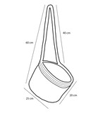KantoormeubelenPlus Anne Hangende Mand voor Planten - Set van 2 - H20 x Ø25 cm - Zeegras - Lichtbruin