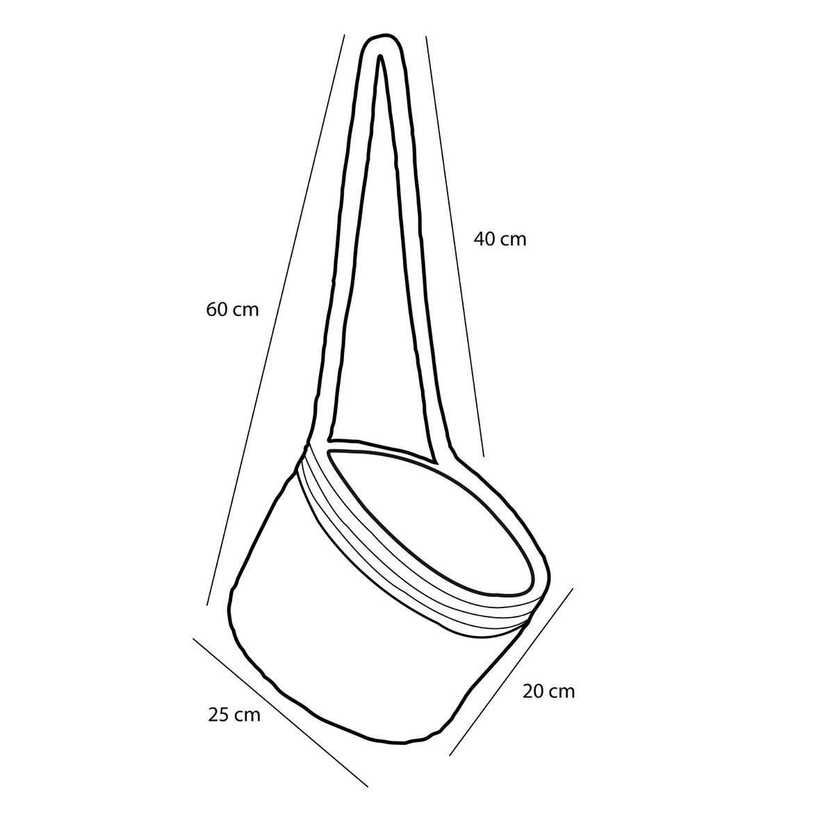 KantoormeubelenPlus Anne Hangende Mand voor Planten - Set van 2 - H20 x Ø25 cm - Zeegras - Lichtbruin