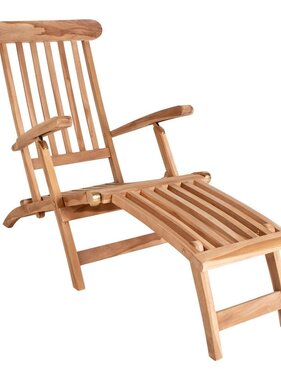 KantoormeubelenPlus Arrecife Teak ligstoel - Ligstoel in teak. Verstelbare rugleuning met 4 standen