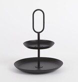 KantoormeubelenPlus Rama Etagère 2-Laags - H36 x Ø28 cm - Metaal - Zwart