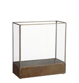 KantoormeubelenPlus Glacial Windlicht - L30,5 x B13 x H32 cm - Donkergoud