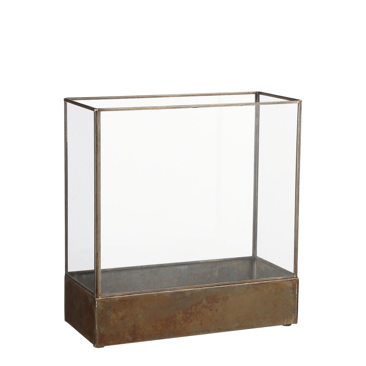 KantoormeubelenPlus Glacial Windlicht - L30,5 x B13 x H32 cm - Donkergoud