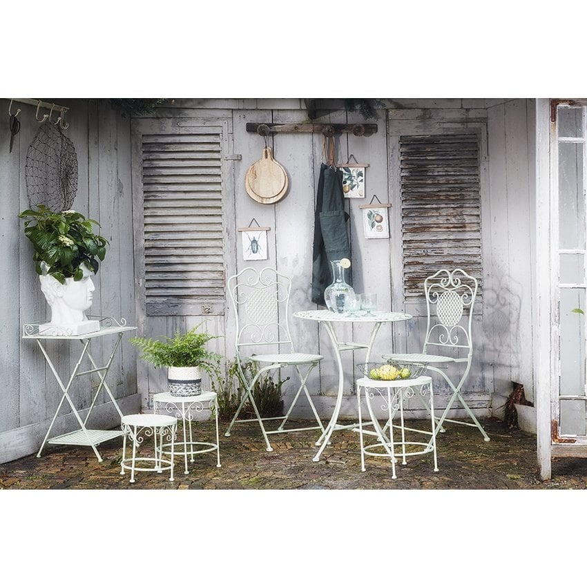 KantoormeubelenPlus Provence Plantentafel voor Buiten - Set van 3 - H43 x Ø35 cm - Lichtgroen