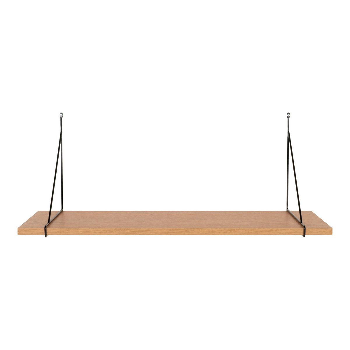Chiba Wandplank - Wandplank, essenfineer, zwart stalen frame, 80x29 cm