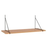 Chiba Wandplank - Wandplank, essenfineer, zwart stalen frame, 80x29 cm
