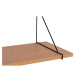 Chiba Wandplank - Wandplank, essenfineer, zwart stalen frame, 80x29 cm
