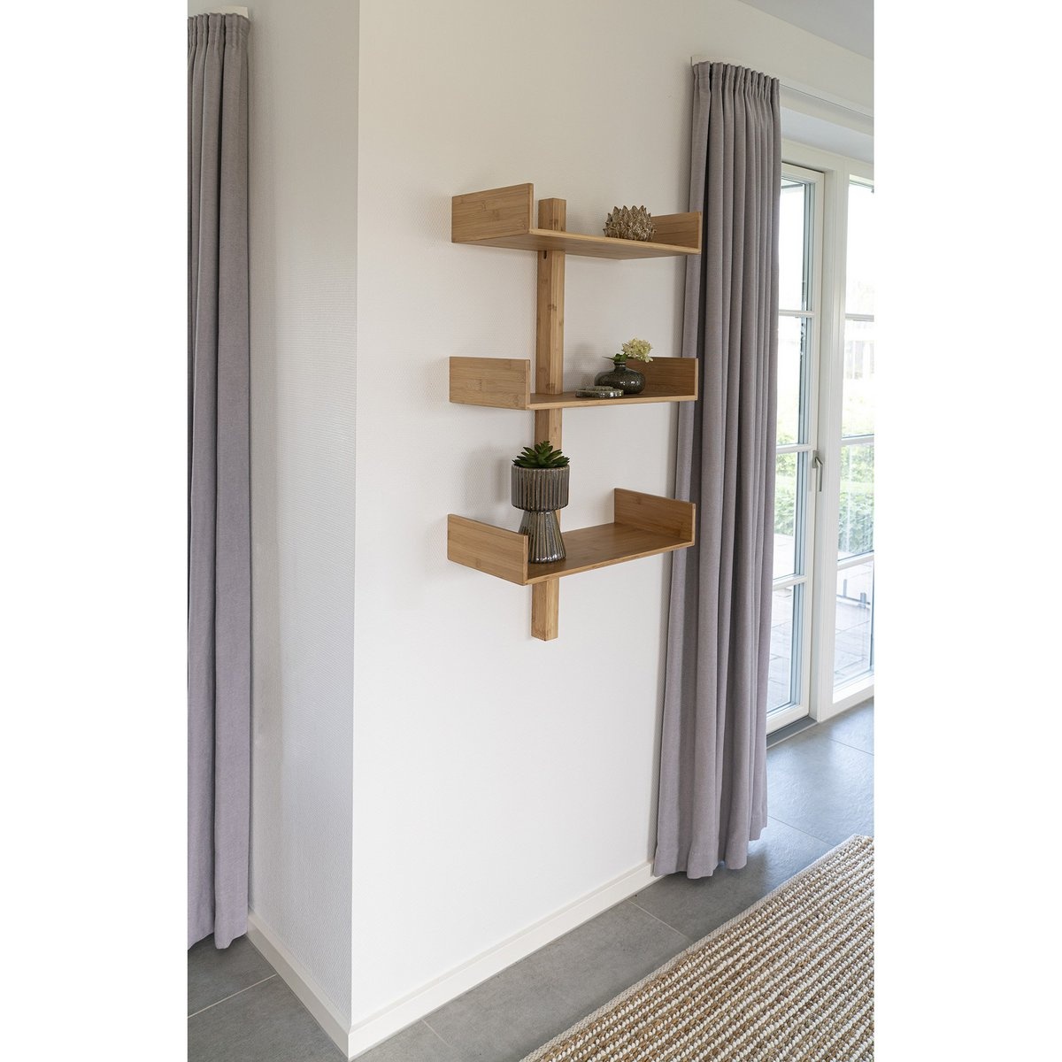KantoormeubelenPlus Villa Shelf - Wandplank, bamboe, naturel 50x102 cm