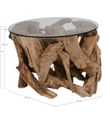 KantoormeubelenPlus Grand Canyon Coffee Table - Salontafel, glas met natuurpoten, Ø60x40 cm