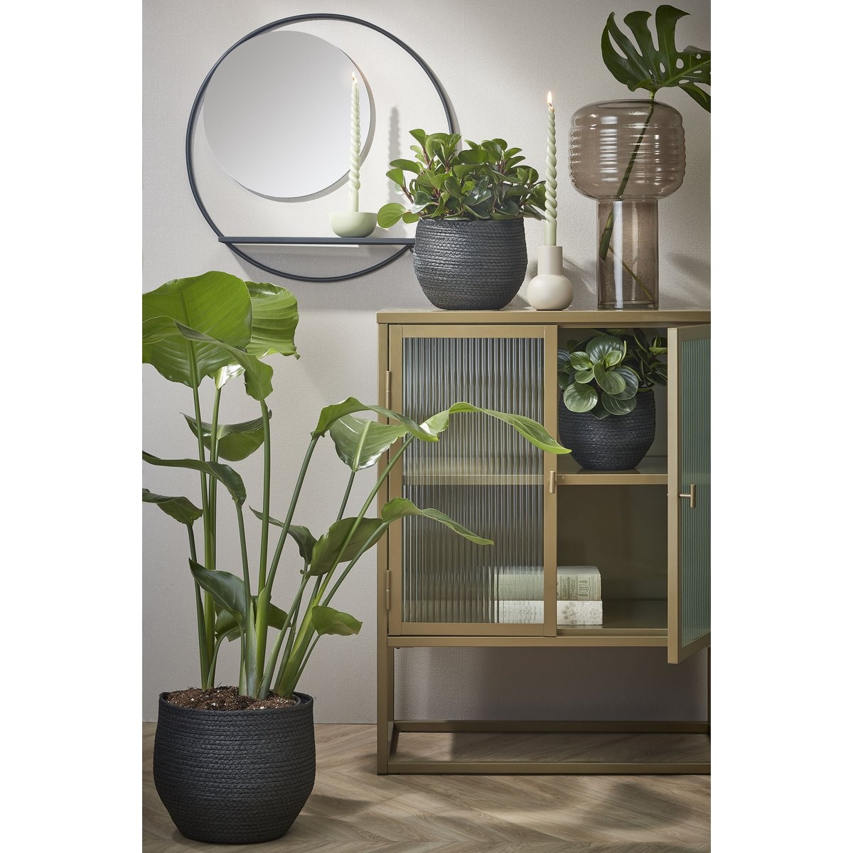 KantoormeubelenPlus Phoenix Wandspiegel - B11 x Ø39 cm - Metaal - Zwart