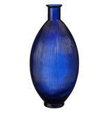 KantoormeubelenPlus Firenza Fles Vaas - H59 x Ø29 cm - Gerecycled Glas - Donkerblauw