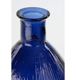 KantoormeubelenPlus Firenza Fles Vaas - H59 x Ø29 cm - Gerecycled Glas - Donkerblauw