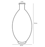 KantoormeubelenPlus Firenza Fles Vaas - H59 x Ø29 cm - Gerecycled Glas - Donkerblauw