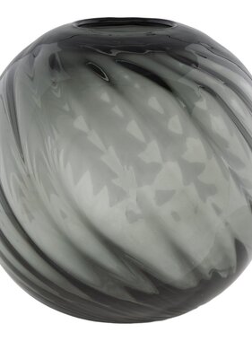KantoormeubelenPlus Vaas - Vaas in mondgeblazen glas, grijs, rond, Ø20x19 cm