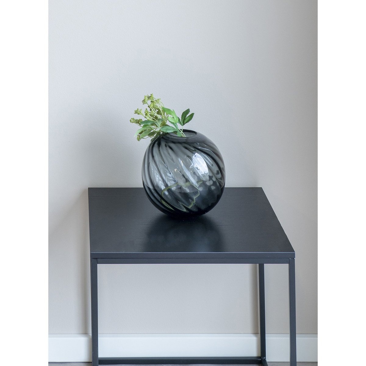 KantoormeubelenPlus Vaas - Vaas in mondgeblazen glas, grijs, rond, Ø20x19 cm