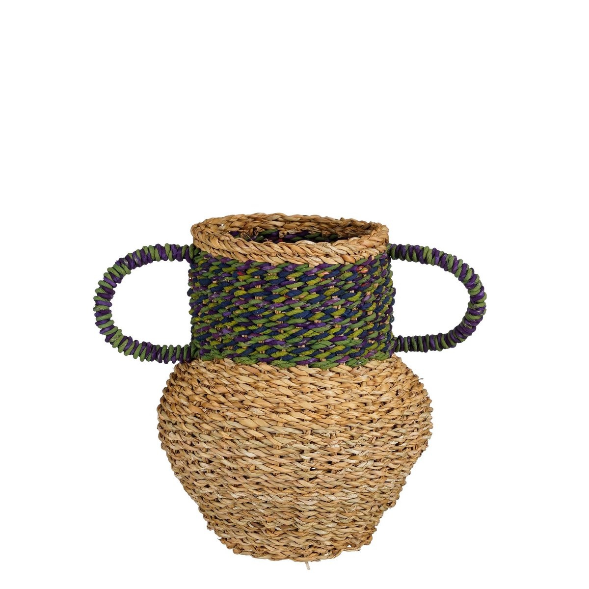 KantoormeubelenPlus Cambridge Decoratieve Vaas - H28 x Ø25 cm - Zeegras - Groen