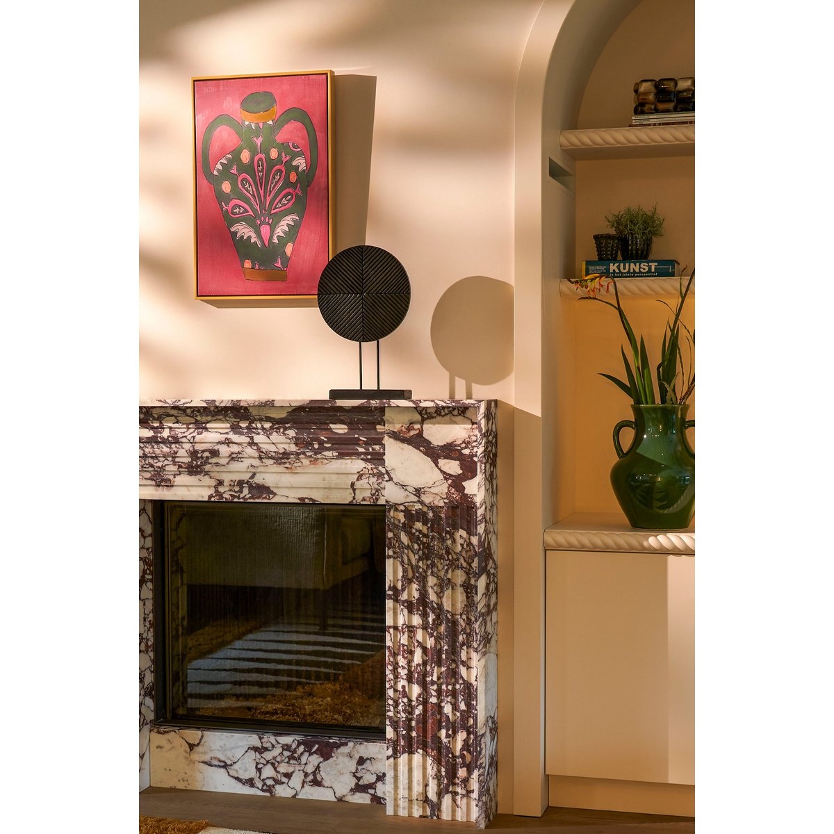 KantoormeubelenPlus Danae Ornament op Voet - H25 x Ø40 cm - FSC 100% Mangohout - Zwart