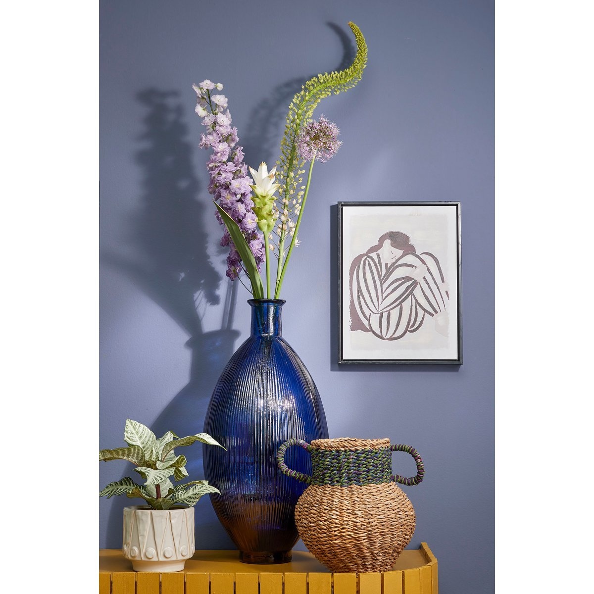 KantoormeubelenPlus Cambridge Decoratieve Vaas - H28 x Ø25 cm - Zeegras - Groen