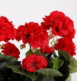 KantoormeubelenPlus Geranium Kunstplant in Balkonbak - L29 x B13 x H40 cm - Rood