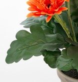 KantoormeubelenPlus Gerbera Kunstplant in Bloempot Stan - H35 x Ø30 cm - Oranje