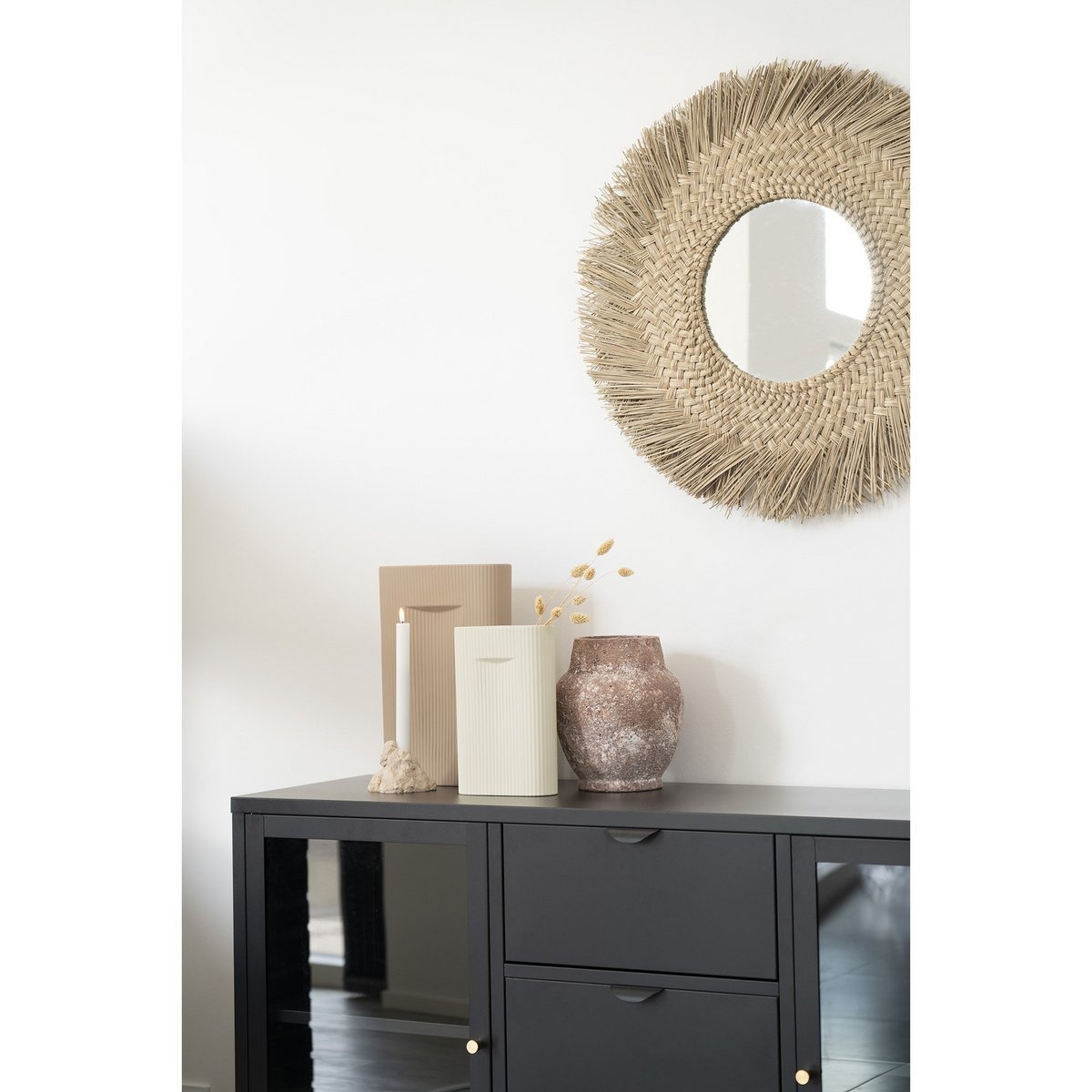 KantoormeubelenPlus Vaas - Vaas in keramiek, bruin, 24x8,5x35,5 cm