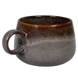 Selma Mug - Mok, keramiek, grijs/bruin, ø10x7,5 cm, set van 4