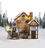 KantoormeubelenPlus LuVille Kerstdorp Miniatuur Koffie Fabriek - L25 x B16,5 x H21 cm
