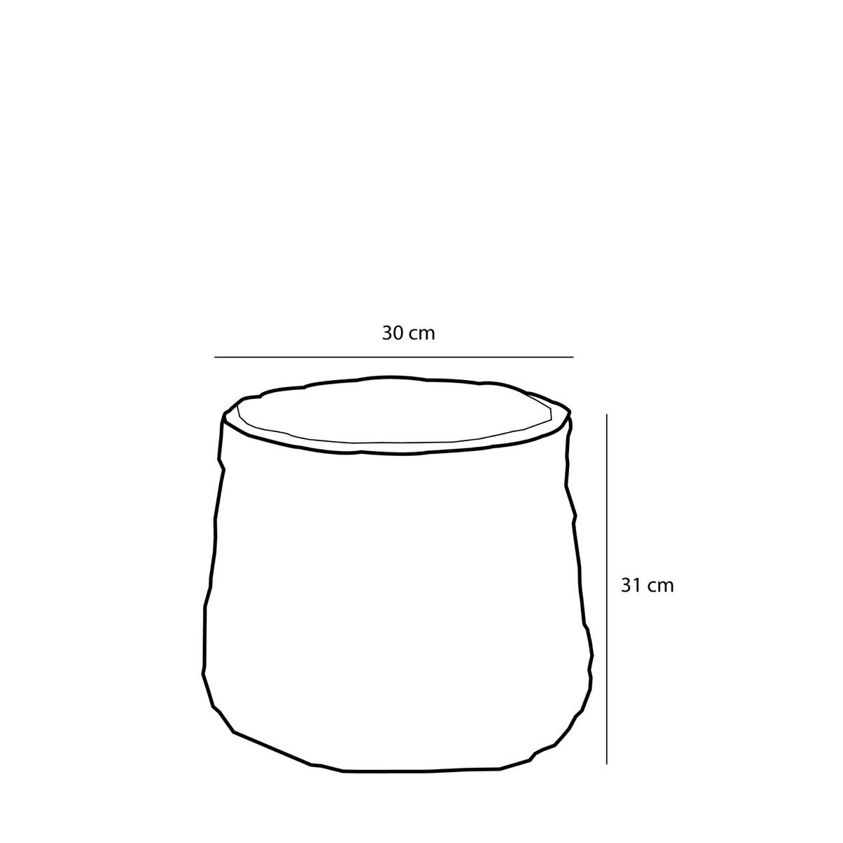 KantoormeubelenPlus Avalon Mand voor Planten - Set van 3 - H31 x Ø30 cm - Zeegras - Lichtbruin