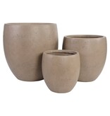 Beckley Pot - Pot, fiberclay, bruin, set van 3