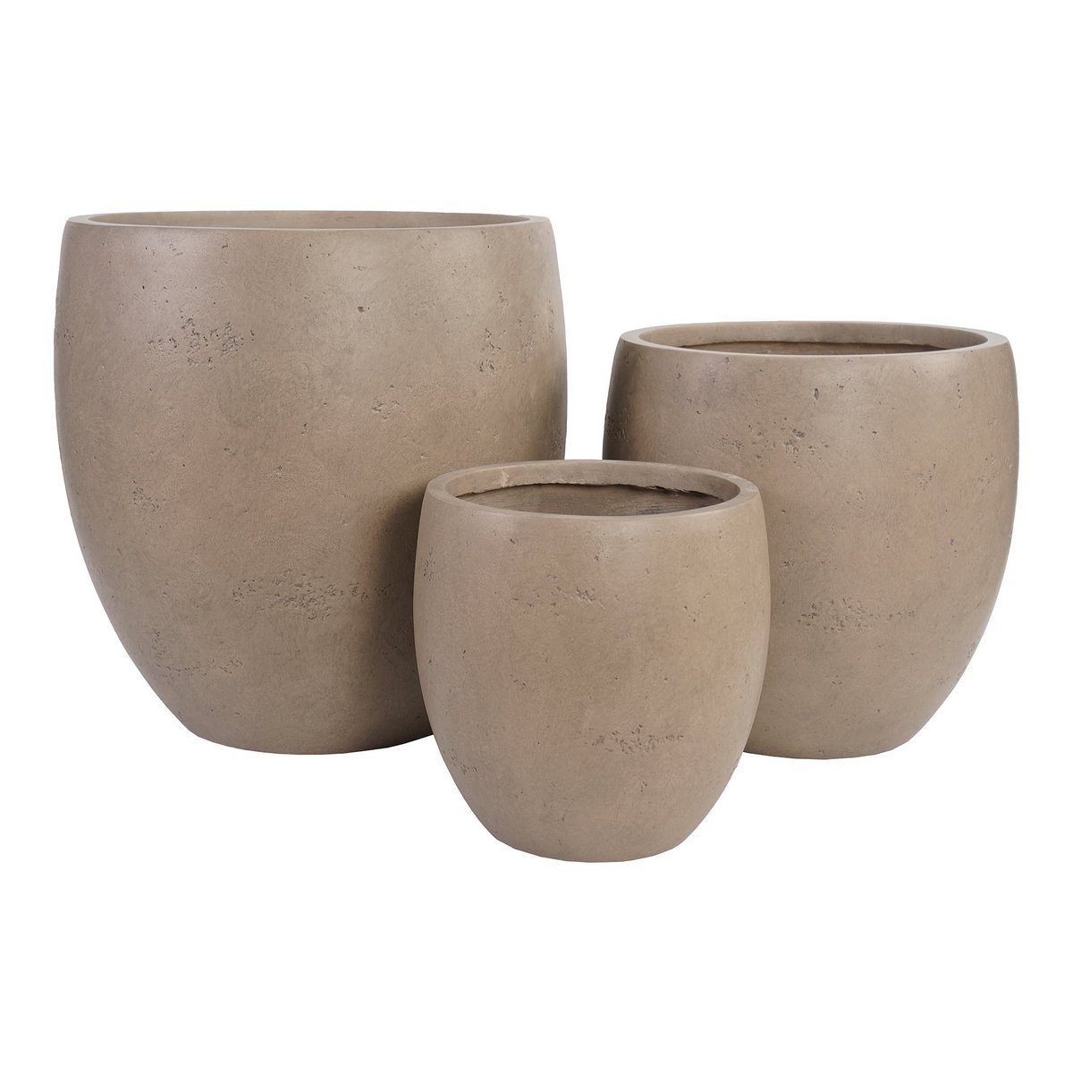 Beckley Pot - Pot, fiberclay, bruin, set van 3