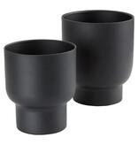 Fulda Planter - Plantenbak, metaal, zwart, set van 2