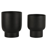 Fulda Planter - Plantenbak, metaal, zwart, set van 2