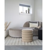 KantoormeubelenPlus Brooklyn Poef - Poef met opbergruimte, gekruld, beige, Ø44x44 cm