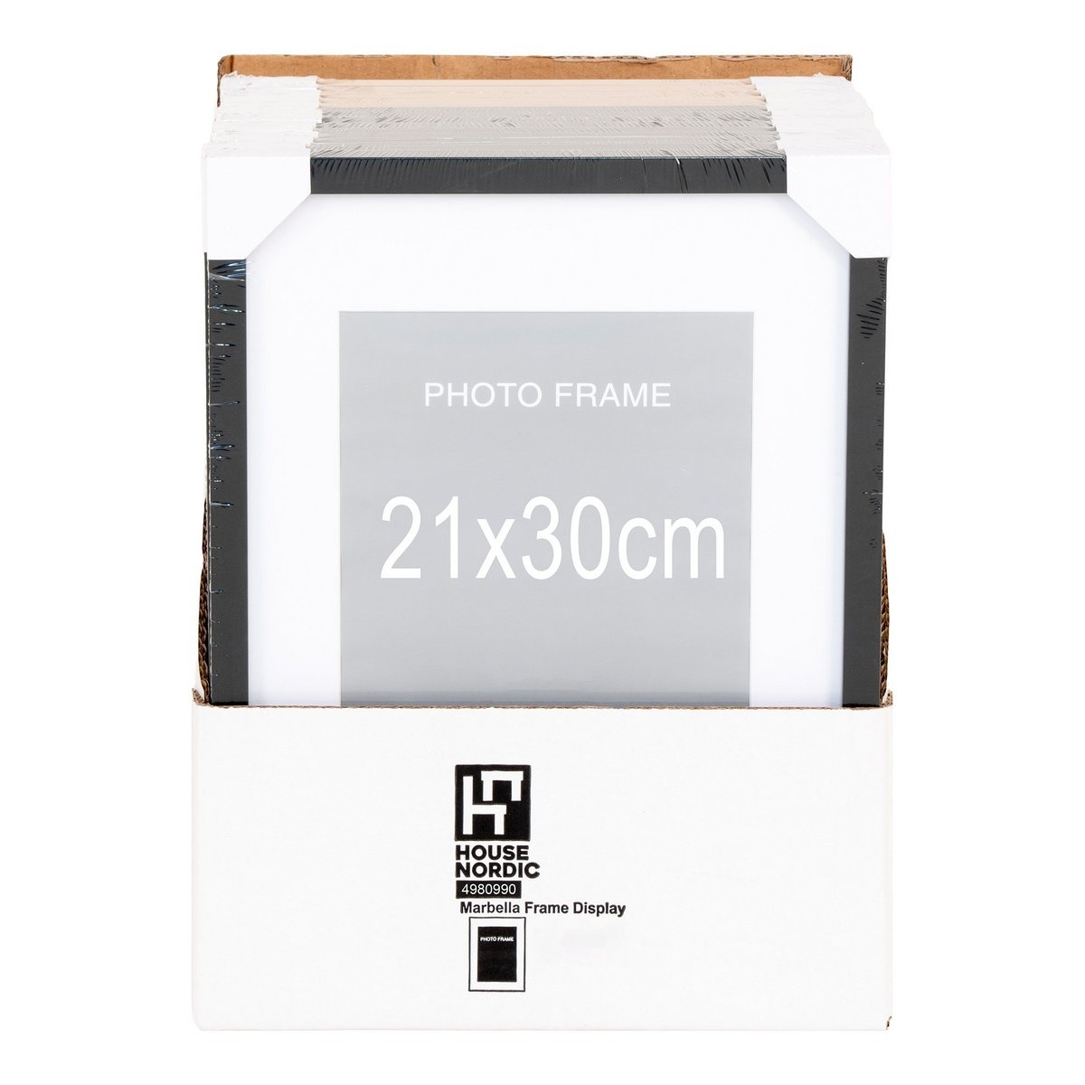 Marbella Frame Display - Frame Display, MDF/glas, 7 st. zwart en 8 st. naturel, 21x30 cm