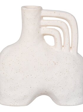 KantoormeubelenPlus Vaas - Vaas, keramiek, beige, 18,5x8x19,5 cm