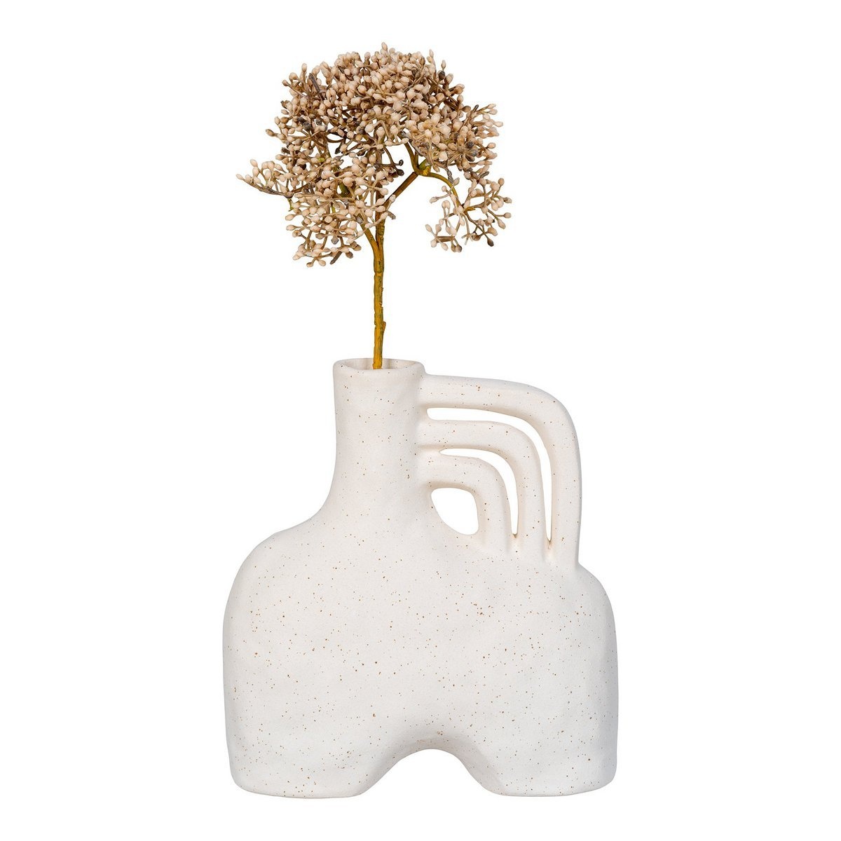 Vaas - Vaas, keramiek, beige, 18,5x8x19,5 cm