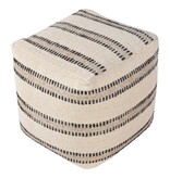 Bally Pouf - Poef, handgeweven, ivoor/houtskool, 40x40x40 cm