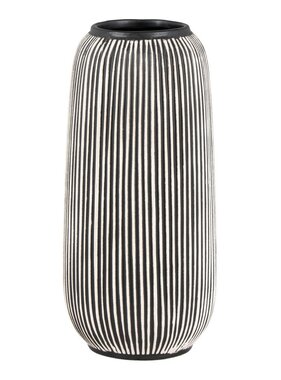 KantoormeubelenPlus Vaas - Vaas in keramiek, zwart/wit, rond, Ø9,5x20 cm