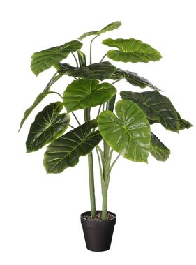 KantoormeubelenPlus Alocasia Kunstplant in Bloempot - H100 x Ø50 cm - Groen